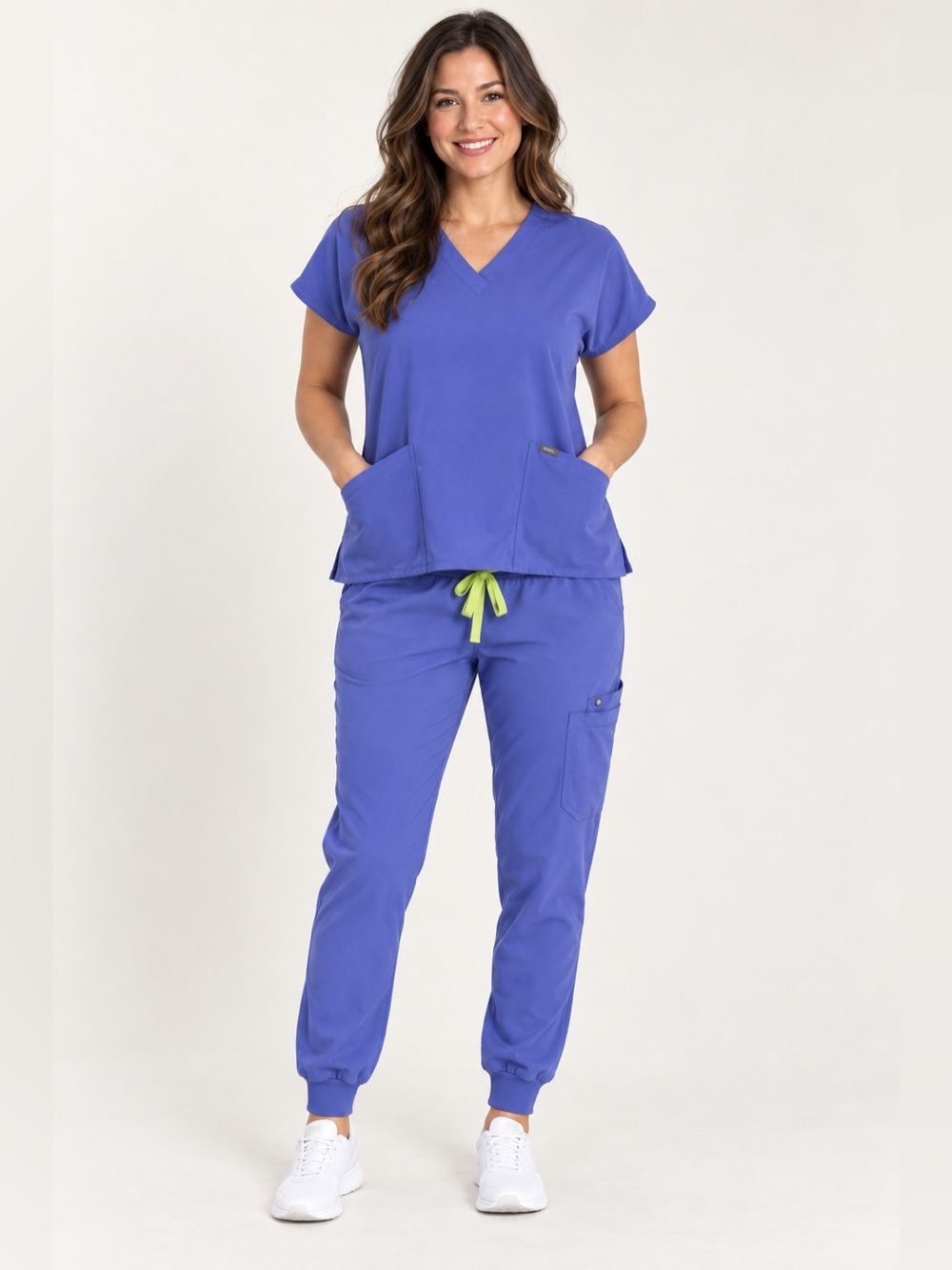 FIGS Blueberry Scrub Set V-Neck Top & Zamora Jogger Pants color PO#4385